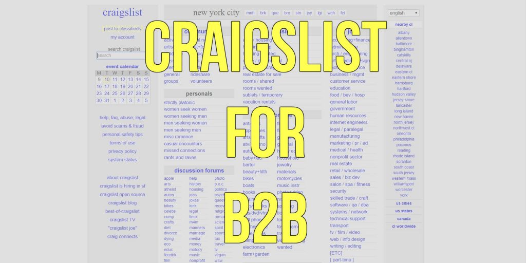 How expert salespeople are using Craigslist in their B2B marketing