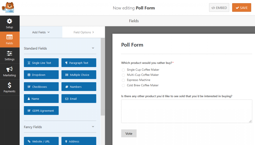 How to create a poll form for testing new ecommerce product idea