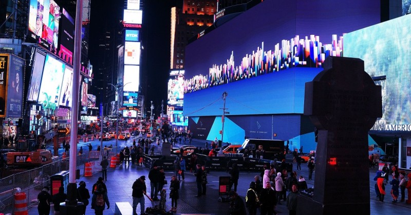 The world's largest and most expensive digital billboard in Times Square - offline marketing strategies used by Google