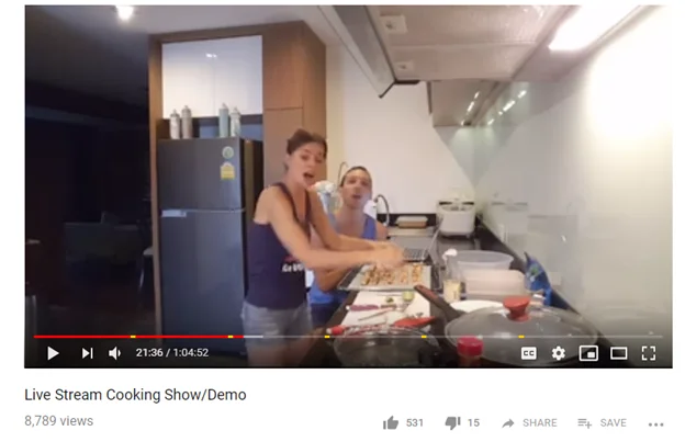 Live streamed shopping used by Vegan Couple in their cooking show