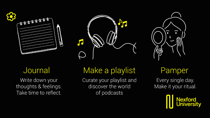 Create a journal for yourself and podcast playlist as you stay indoors this COVID-19 season